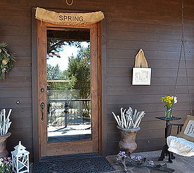 front porch decorating ideas, outdoor living, porches, Spring and burlap comes to the front porch porchpride is how we feel now