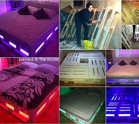 bed lights, diy, lighting, painted furniture, pallet, repurposing upcycling