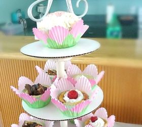 diy cupcake tower with instructions, crafts, DIY cupcake tower