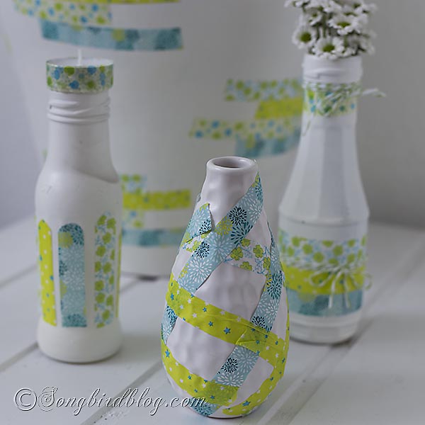 washi tape vases, crafts