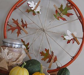 a few fall re purposing ideas, chalkboard paint, crafts, repurposing upcycling, seasonal holiday decor, wreaths, Basketball hoop to pumpkin wreath