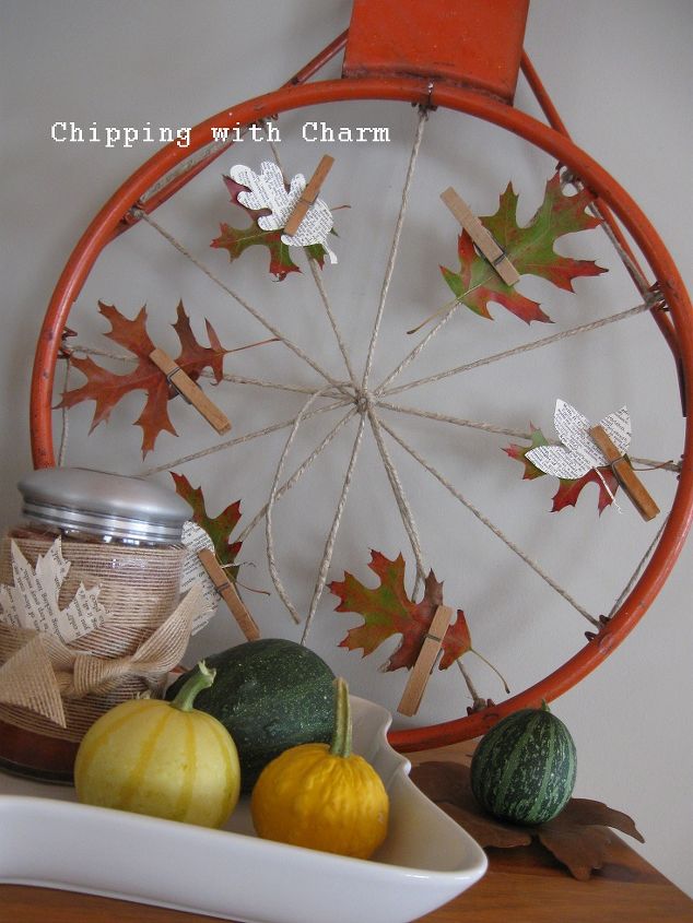 a few fall re purposing ideas, chalkboard paint, crafts, repurposing upcycling, seasonal holiday decor, wreaths, Basketball hoop to pumpkin wreath