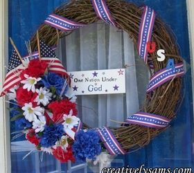 patriotic wreath tutorial, crafts, patriotic decor ideas, seasonal holiday decor, wreaths, Patriotic Wreath tutorial