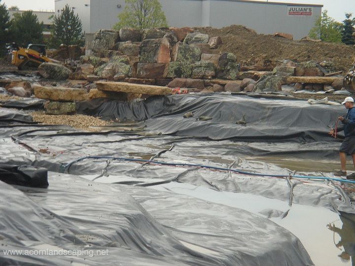 world s most extreme ecosystem fish pond, World s Most Extreme Ecosystem Fish Pond Construction by Certified Aquascape Contractors Monroe County Rochester NY 585 442 6373 Acorn Landscaping participates in the Pond Construction of this very Large Ecosystem Pond in 2008
