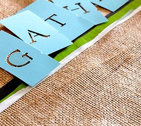 how to make a burlap stenciled table runner, crafts, seasonal holiday decor, thanksgiving decorations
