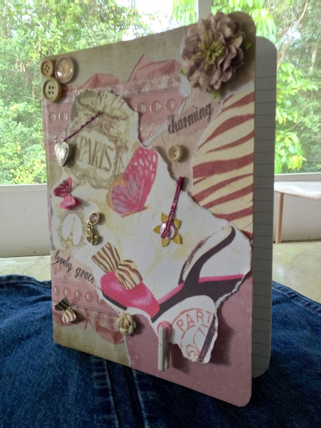 shabby chic composition note book, crafts