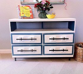 eclectic vintage tv stand, home decor, painted furniture
