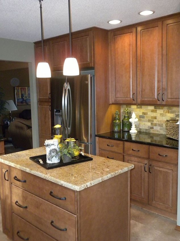 kitchens by red house remodeling, The backsplash pulls colors from the cabinets and countertop Slate 2x4 brick tile in Autumn Under cabinet lighting provides plenty of task lighting