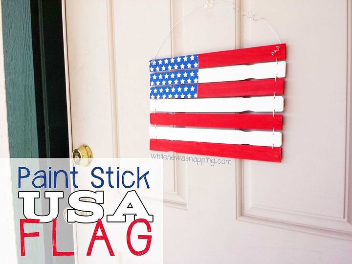 usa paint stick flag, crafts, patriotic decor ideas, seasonal holiday decor, wreaths