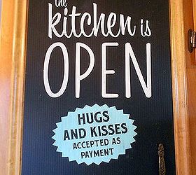 my kitchen update inspired by, home decor, kitchen design, A retro sign on the kitchen cupboard