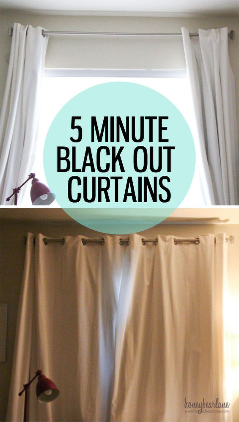 5 minute blackout curtains, bedroom ideas, home decor, reupholster, window treatments