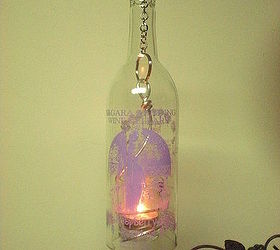 wine bottle lantern, repurposing upcycling