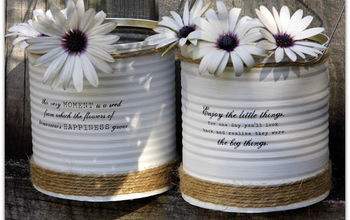 Up-Cycled Painted Tin Cans