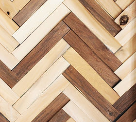 herringbone pattern wall art using wood shims, crafts, home decor, woodworking projects