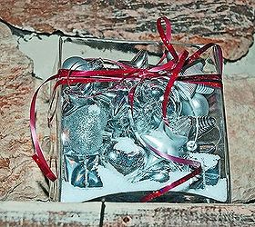 holiday decoration, christmas decorations, repurposing upcycling, seasonal holiday decor, Here is the holiday gift I created entirely with things I found for under 2 00 each at a GoodWill store