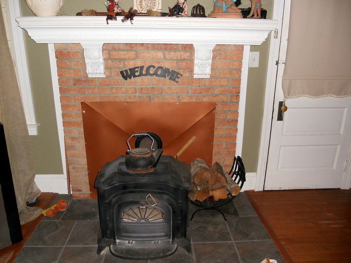 painted brick fireplace, fireplaces mantels, home decor, hvac, Fireplace conversion