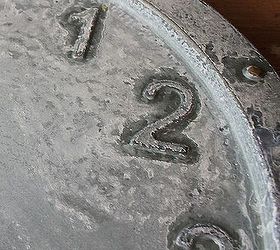 aging a galvanized clock, crafts, Look how great the aging is after a few hours in th sun