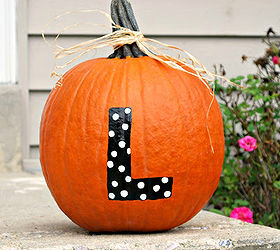pumpkin carving ideas inspiration, seasonal holiday d cor, thanksgiving decorations, Or paint a simple monogram for a festive front door display