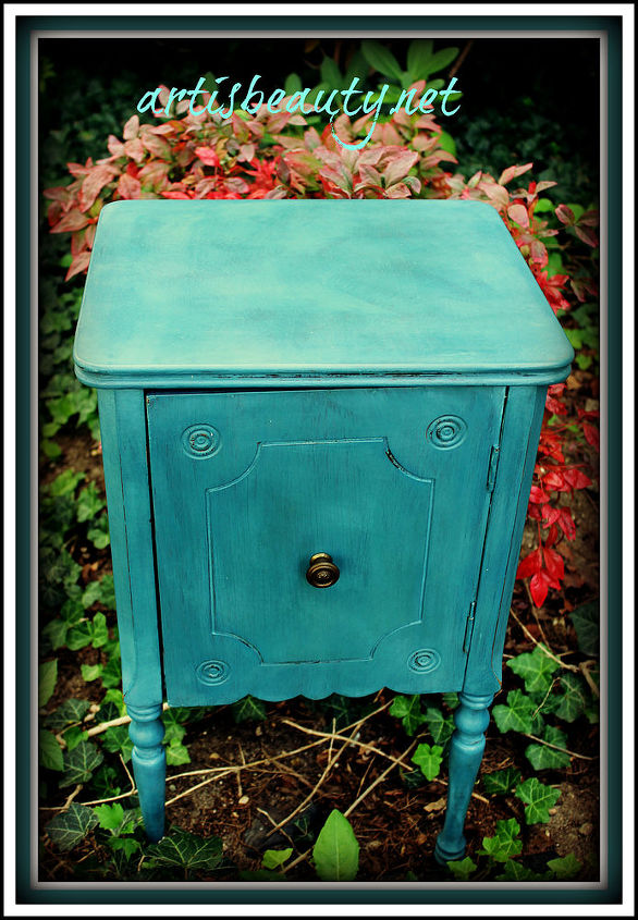 headed for the dumpster i saved another piece for someone to love antique sewing, home decor, painted furniture, after CUSTOM color