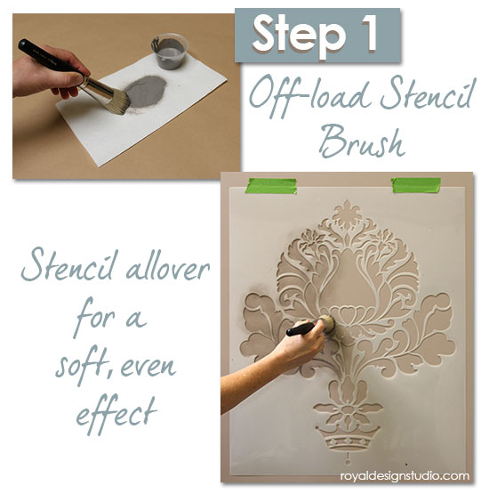 stencil how to easy sponge roller texture and stencil shadow shift, painted furniture, wall decor, Visit our blog for the rest of the 6 steps