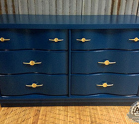 bold blue dresser makeover, painted furniture, rustic furniture, After
