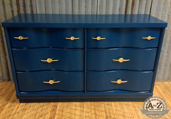 bold blue dresser makeover, painted furniture, rustic furniture, After