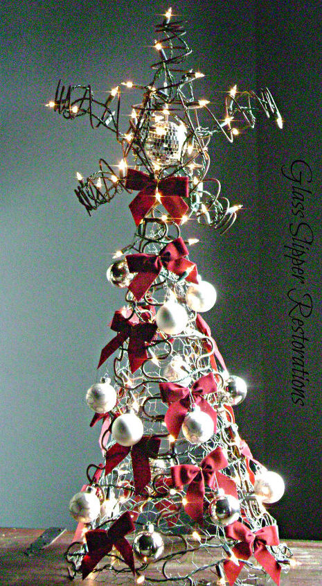 diy christmas tree made from old rusty bedsprings, christmas decorations, repurposing upcycling, seasonal holiday decor