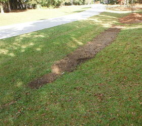 problem with erosionn in tranch, gardening, home maintenance repairs, Drainage area along road