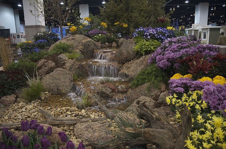 its garden and home show season in colorado, outdoor living, ponds water features, Moss rock from Colorado enhances this beautiful pondless waterfall