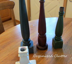 adding funnel trees to your christmas decor, christmas decorations, repurposing upcycling, seasonal holiday decor, I use candlesticks to make the funnel trees I cut the tall ones down and added a piece of wood to the top to make the funnels sit straight