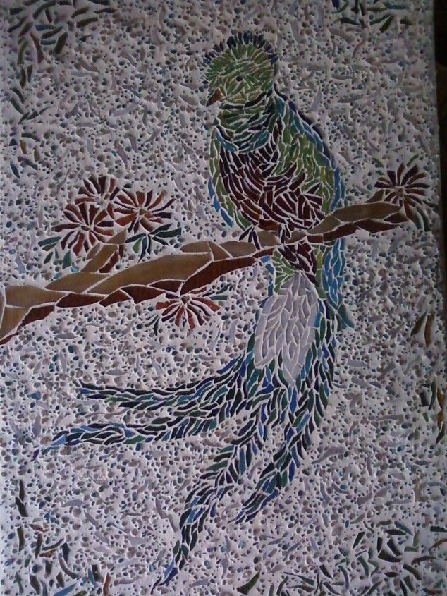 mosaic quetzal national bird of guatamala, home decor, kitchen backsplash, kitchen design, tiling