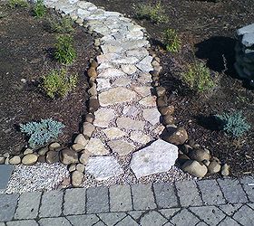 a narrow cobblestone path i put in on a pool garden for a client, gardening, A narrow cobblestone path I put in on a pool garden for a client