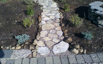 A narrow cobblestone path I put in on a pool garden for a client