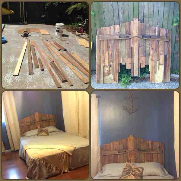 diy rustic headboard, diy, painted furniture, rustic furniture, woodworking projects, New rustic head board All from scraps in my wood shed
