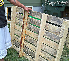 diy pallet farmhouse table, painted furniture, pallet, rustic furniture, urban living, He started by taking the pallets apart and saving the existing nails to re use later