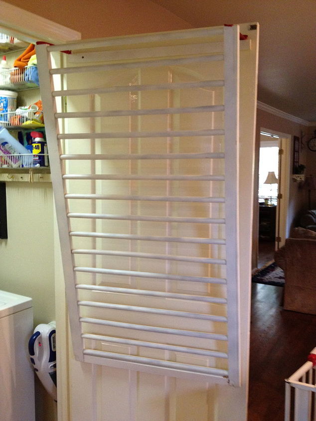 make an old crib into a drying rack, laundry room mud room, repurposing upcycling, Ballard inspired drying rack