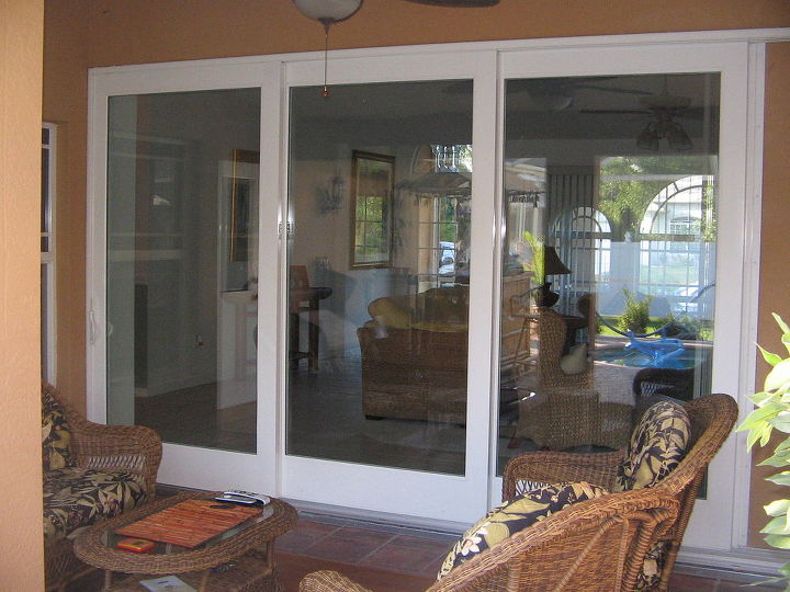 sliding glass doors, doors, porches, Three panel stacking pocket door
