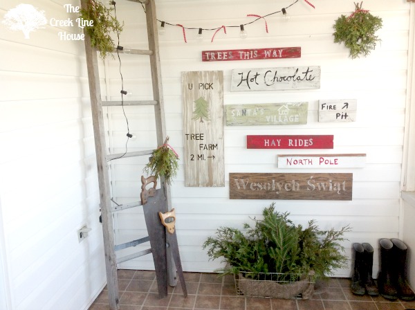 A Tree Farm Inspired Sign Wall In The Mudroom Hometalk A Tree Farm Inspired Sign Wall In The Mudroom Christmas Decorations Laundry Rooms