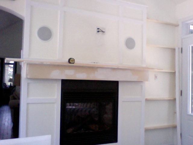 to paint the mantle shelves same colour bm mascarpone or white