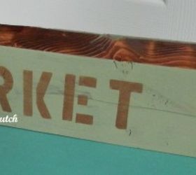 cheese box market box, crafts, painting, woodworking projects, Add a stencil