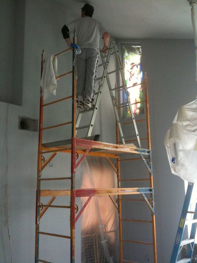 sala de estar casi terminada, Pintando techos y paredes de 19 no intente esto en casa
