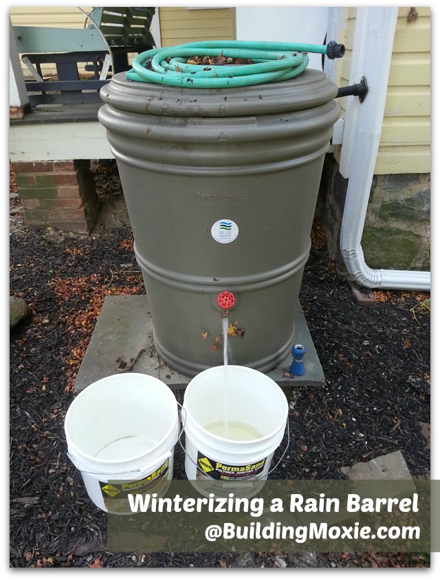 winterizing a rain barrel, go green, home maintenance repairs, homesteading