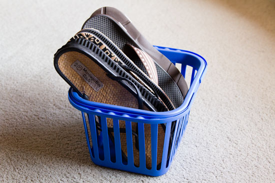tips for organizing your house, organizing, I took all my flip flops and placed them in a small plastic bin from the dollar store Neat and orderly