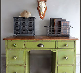 refinished small antique desk, painted furniture, It all came together and l love its new look