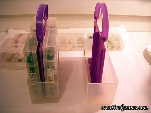 organizing earrings, crafts, organizing, storage ideas, The little boxes have lids to keep the earrings in place Each container holds 4 boxes