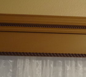 finished project of cornice boards for home office, home decor, window treatments, Overall view of one of the cornice boards in the home office