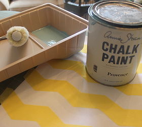 how to make your own chevron fabric any color for cheap, crafts, home decor, I used Annie Sloan Chalk Paint but you can use a regular craft paint and even a latex house paint if you want to match a room s decor