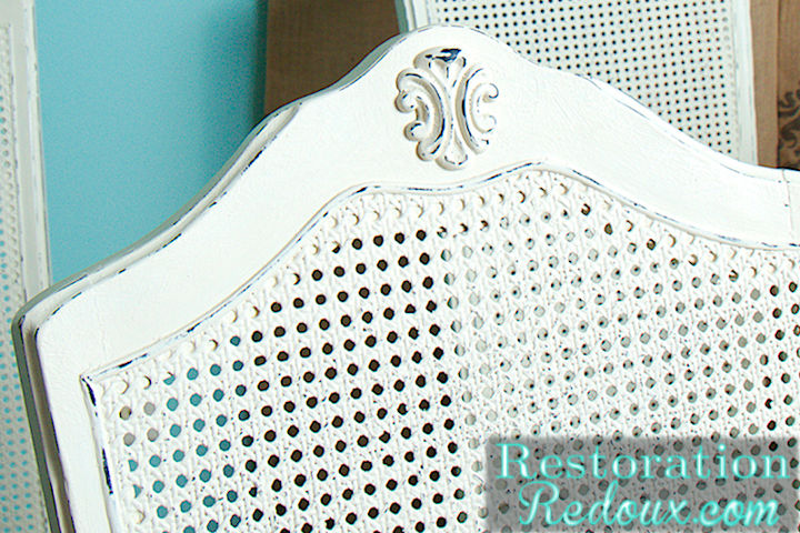 cane back chair makeover for the second time, painted furniture