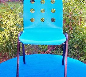 my chair repurpose and upcycle sickness, painted furniture, After We painted the legs black and the red chair turquoise then attached them to each other into one great chair