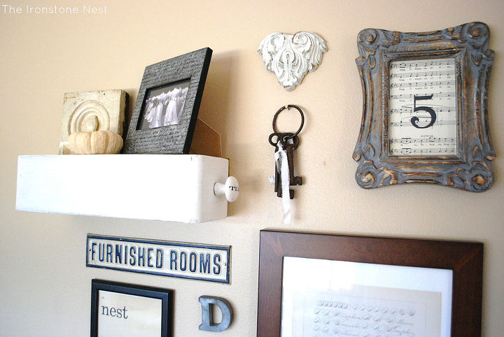 sewing boxes, cleaning tips, home decor, repurposing upcycling, A sewing box as a picture ledge in the living room at The Ironstone Nest